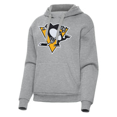 NHL Pittsburgh Penguins Antigua Women's Victory Pullover Hoodie - Heather Gray