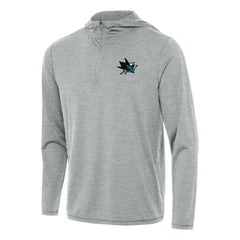 NHL San Jose Sharks Antigua Tidy Quarter-Zip Hoodie - Heather Gray