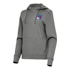 NHL New York Rangers Antigua Women's Justice Pullover Hoodie - Heather Black