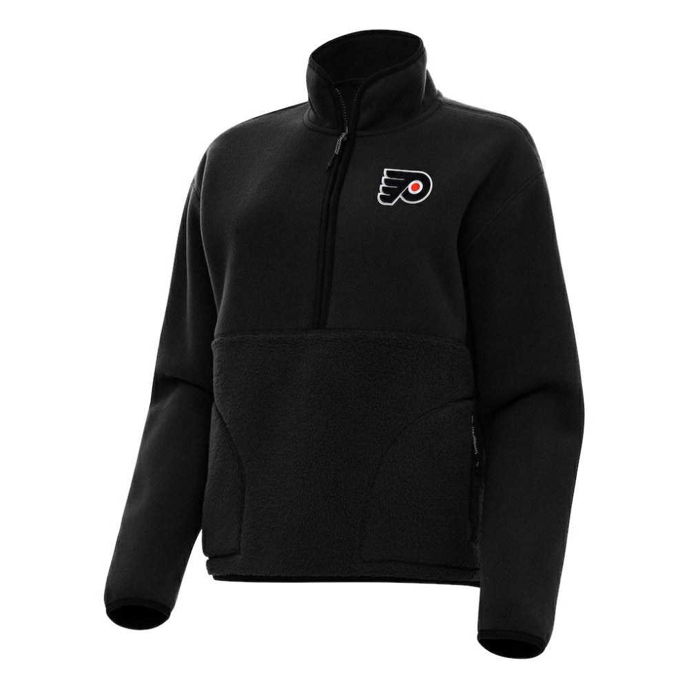 NHL Philadelphia Flyers Antigua Women's Figure Half-Zip Pullover Sweatshirt - Black