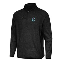 NHL Seattle Kraken Antigua Certain Quarter-Zip Tri-Blend Sweatshirt - Heather Black