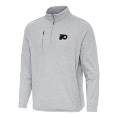 NHL Philadelphia Flyers Antigua Certain Quarter-Zip Tri-Blend Sweatshirt - Heather Gray
