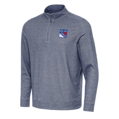 NHL New York Rangers Antigua Subtle Quarter-Zip Sweatshirt - Heather Navy