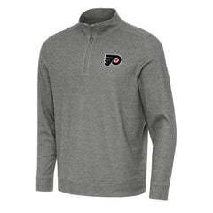 NHL Philadelphia Flyers Antigua Subtle Quarter-Zip Sweatshirt - Heather Black