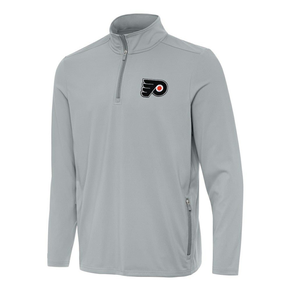 NHL Philadelphia Flyers Antigua Perilous Quarter-Zip Sweatshirt - Gray