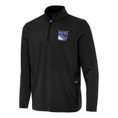 NHL New York Rangers Antigua Perilous Quarter-Zip Sweatshirt - Black