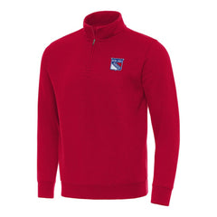 NHL New York Rangers Antigua Victory Quarter-Zip Mock Sweatshirt - Red