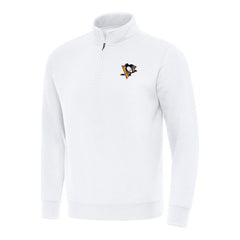 NHL Pittsburgh Penguins Antigua Victory Quarter-Zip Mock Sweatshirt - White