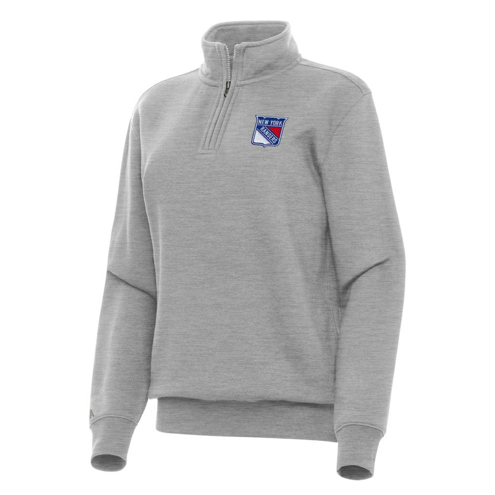 NHL New York Rangers Antigua Women's Victory Quarter-Zip Sweatshirt - Heather Gray