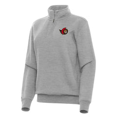 NHL Ottawa Senators Antigua Women's Victory Quarter-Zip Sweatshirt - Heather Gray