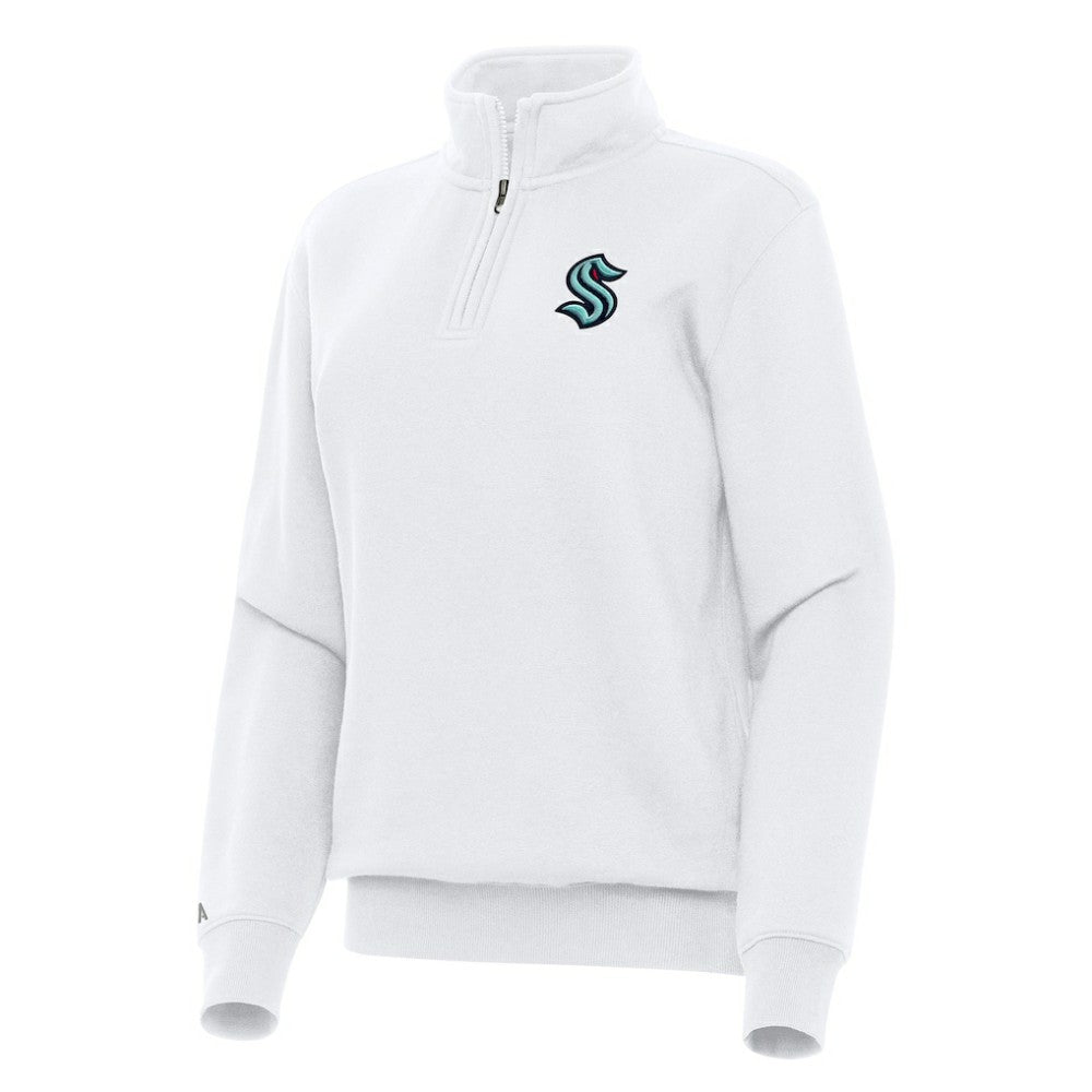 NHL Seattle Kraken Antigua Women's Victory Quarter-Zip Sweatshirt - White