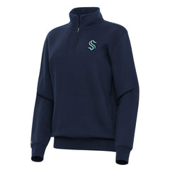 NHL Seattle Kraken Antigua Women's Victory Quarter-Zip Sweatshirt - Navy