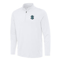NHL Seattle Kraken Antigua Reprocess Quarter-Zip Top - White