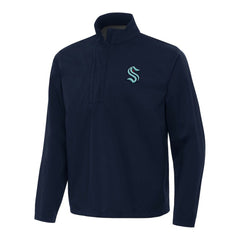 NHL Seattle Kraken Antigua Brisk Quarter-Zip Windbreaker - Navy