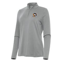 NHL Pittsburgh Penguins Antigua Women's Reprocess Quarter-Zip Top - Gray