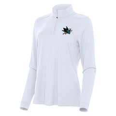 NHL San Jose Sharks Antigua Women's Intent Quarter-Zip Top - White