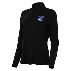 NHL New York Rangers Antigua Women's Intent Quarter-Zip Top - Black