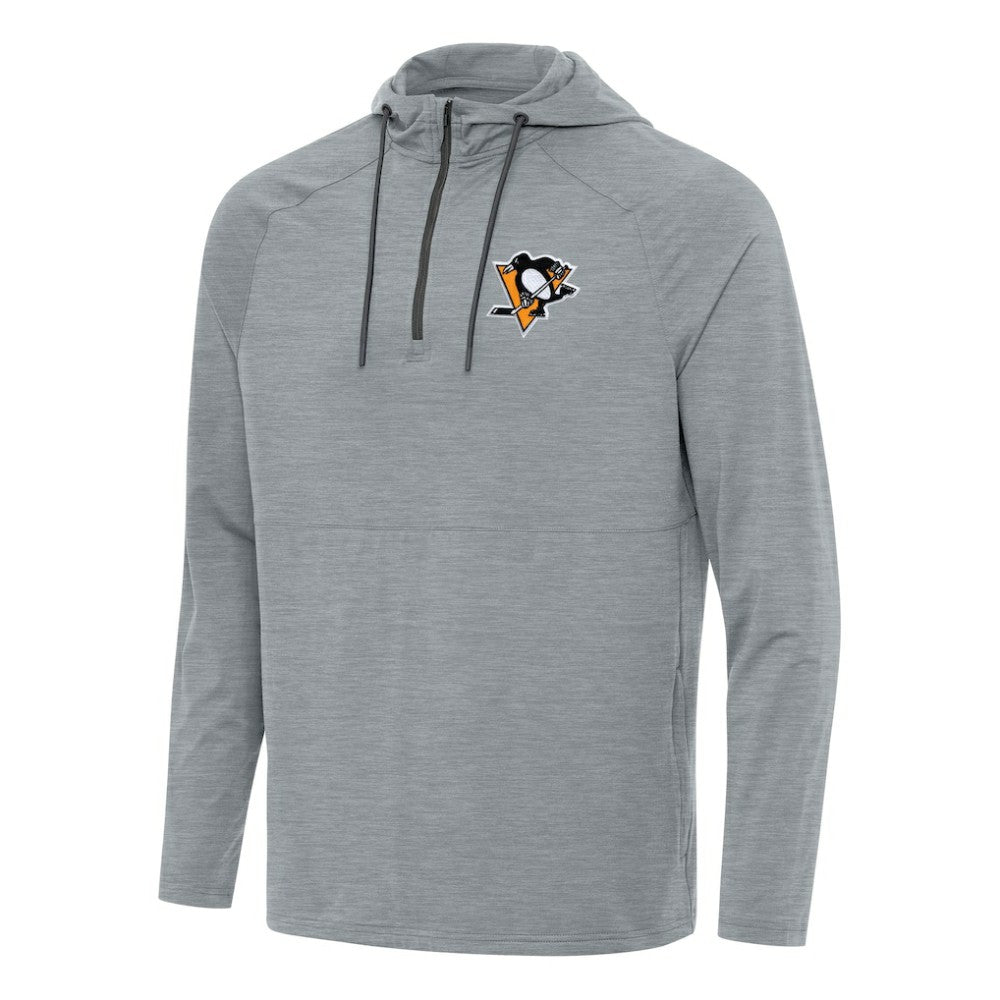 NHL Pittsburgh Penguins Antigua Spikes Quarter-Zip Hoodie - Heather Gray