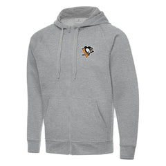 NHL Pittsburgh Penguins Antigua Big & Tall Victory Full-Zip Hoodie - Heather Gray