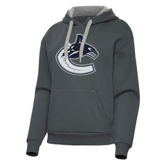 NHL Vancouver Canucks Antigua Women's Victory Pullover Hoodie - Charcoal
