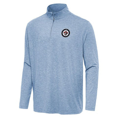 NHL Winnipeg Jets Antigua Hunk Quarter-Zip Top - Heather Blue