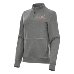NHL Washington Capitals Antigua Women's Crush Quarter-Zip Fleece Sweatshirt - Heather Black
