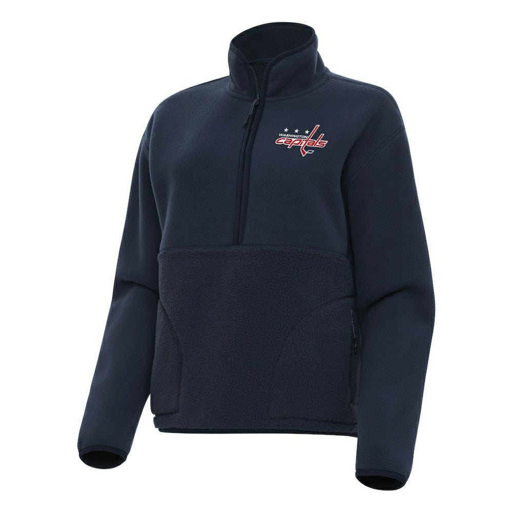 NHL Washington Capitals Antigua Women's Figure Half-Zip Pullover Sweatshirt - Navy