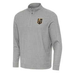 NHL Vegas Golden Knights Antigua Subtle Quarter-Zip Sweatshirt - Heather Gray