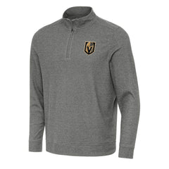 NHL Vegas Golden Knights Antigua Subtle Quarter-Zip Sweatshirt - Heather Black