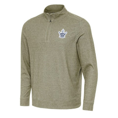 NHL Toronto Maple Leafs Antigua Subtle Quarter-Zip Sweatshirt - Olive