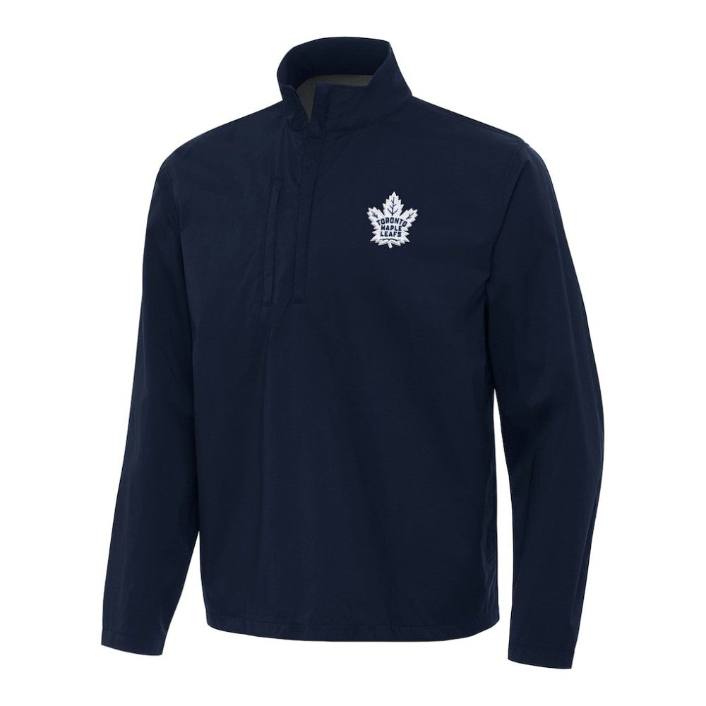 NHL Toronto Maple Leafs Antigua Brisk Quarter-Zip Windbreaker - Navy