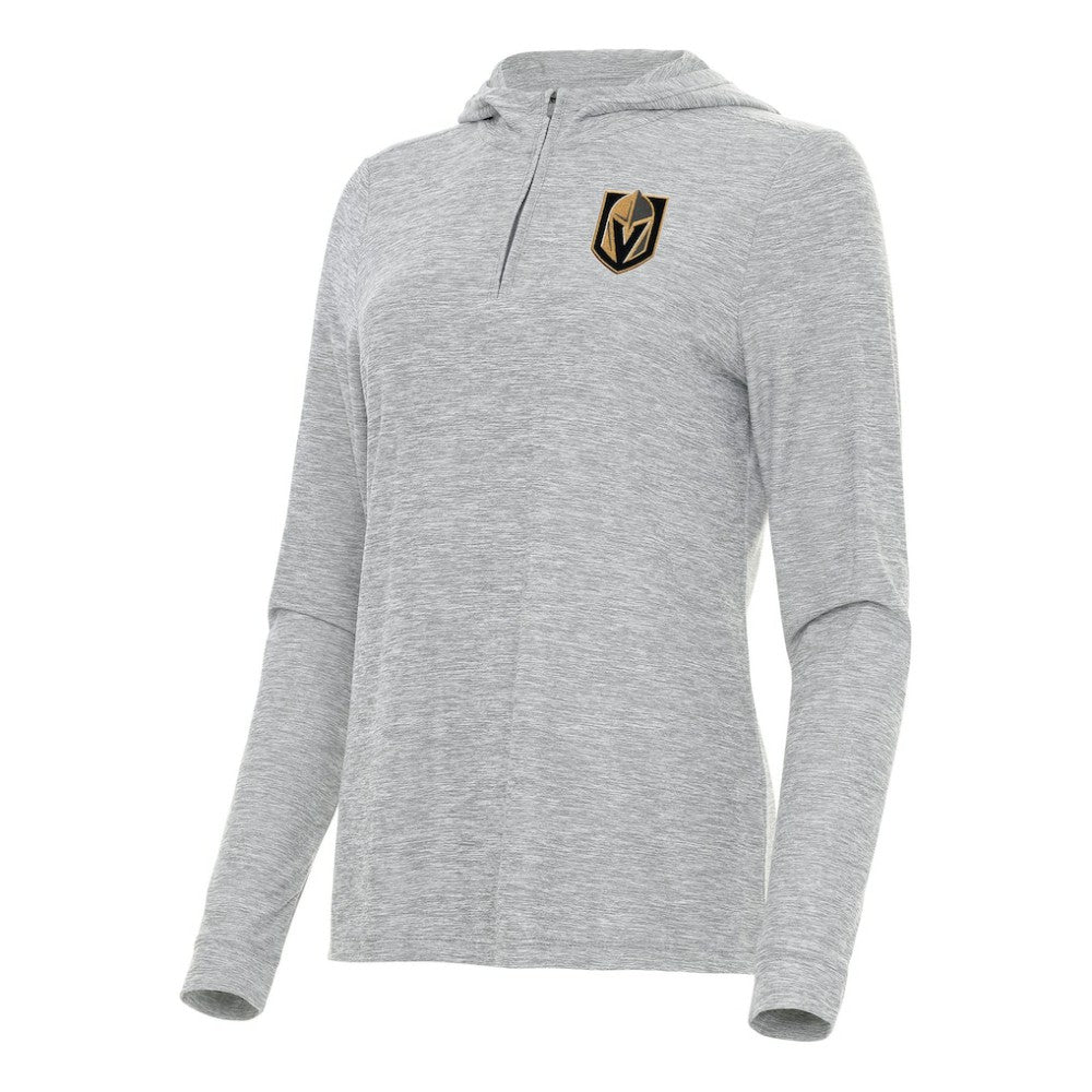 NHL Vegas Golden Knights Antigua Women's Daybreak Quarter-Zip Hoodie - Heather Gray