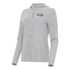 NHL Washington Capitals Antigua Women's Daybreak Quarter-Zip Hoodie - Heather Gray