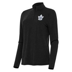 NHL Toronto Maple Leafs Antigua Women's Bright Quarter-Zip Top - Heather Black