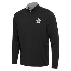 NHL Toronto Maple Leafs Antigua Content Quarter-Zip Pullover Top - Black/Gray