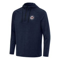 NHL Winnipeg Jets Antigua Spikes Quarter-Zip Hoodie - Heather Navy