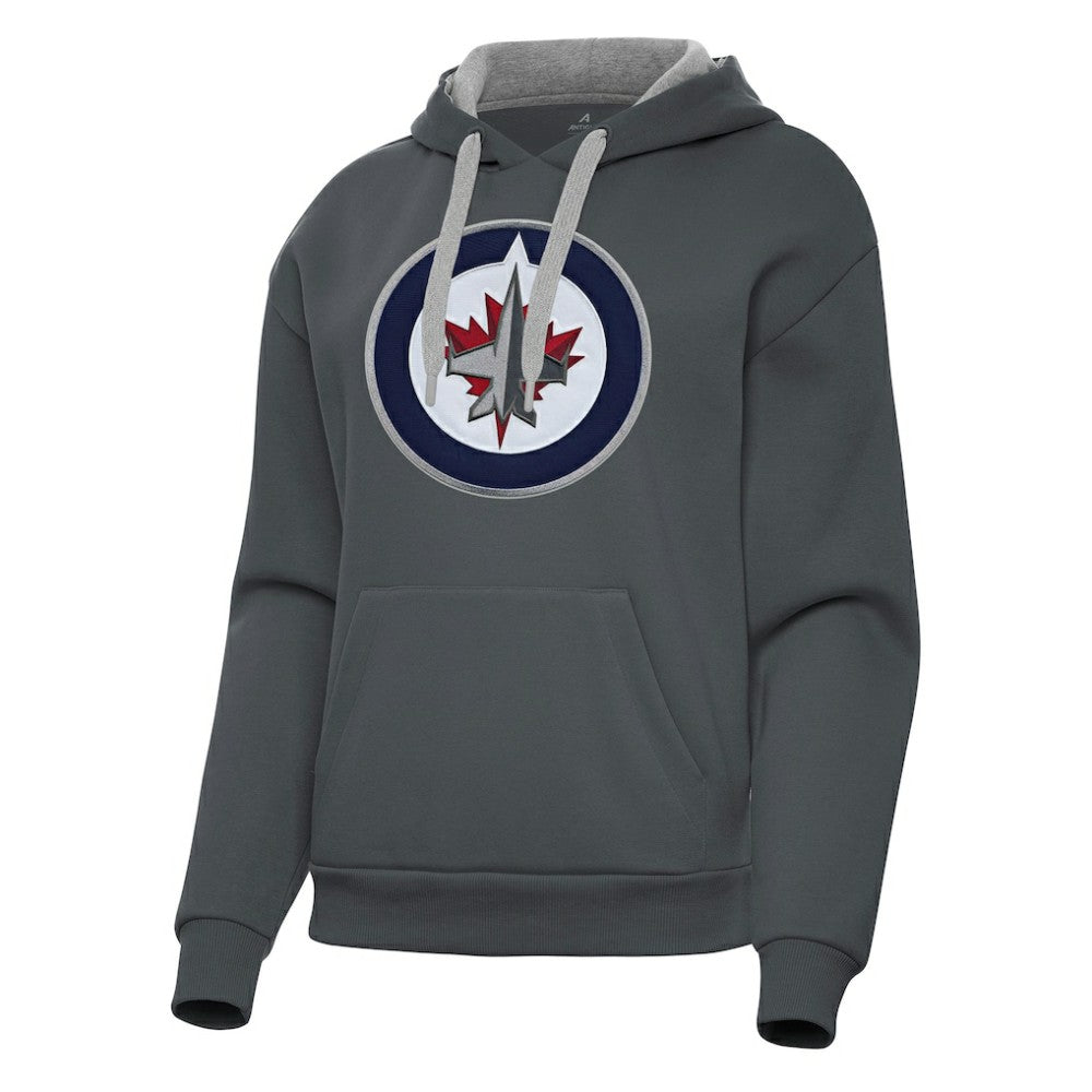 NHL Winnipeg Jets Antigua Women's Victory Pullover Hoodie - Charcoal