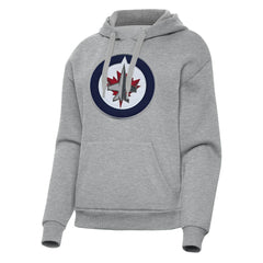 NHL Winnipeg Jets Antigua Women's Victory Pullover Hoodie - Heather Gray