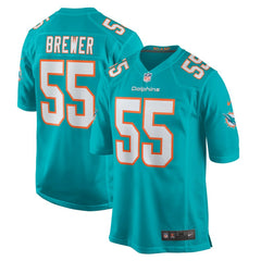 NFL Aaron Brewer Miami Dolphins Game Jersey - Aqua