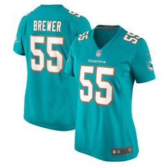 NFL Aaron Brewer Miami Dolphins Women's Game Jersey - Aqua