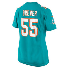 NFL Aaron Brewer Miami Dolphins Women's Game Jersey - Aqua