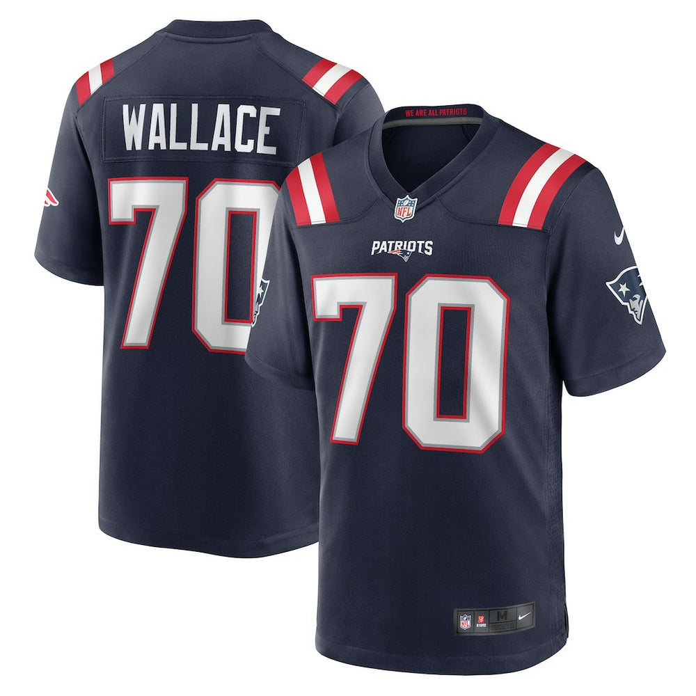 NFL Caedan Wallace New England Patriots Game Jersey - Navy