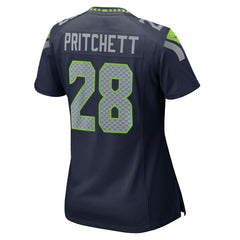 NFL Nehemiah Pritchett Seattle Seahawks Women's Team Game Jersey - College Navy