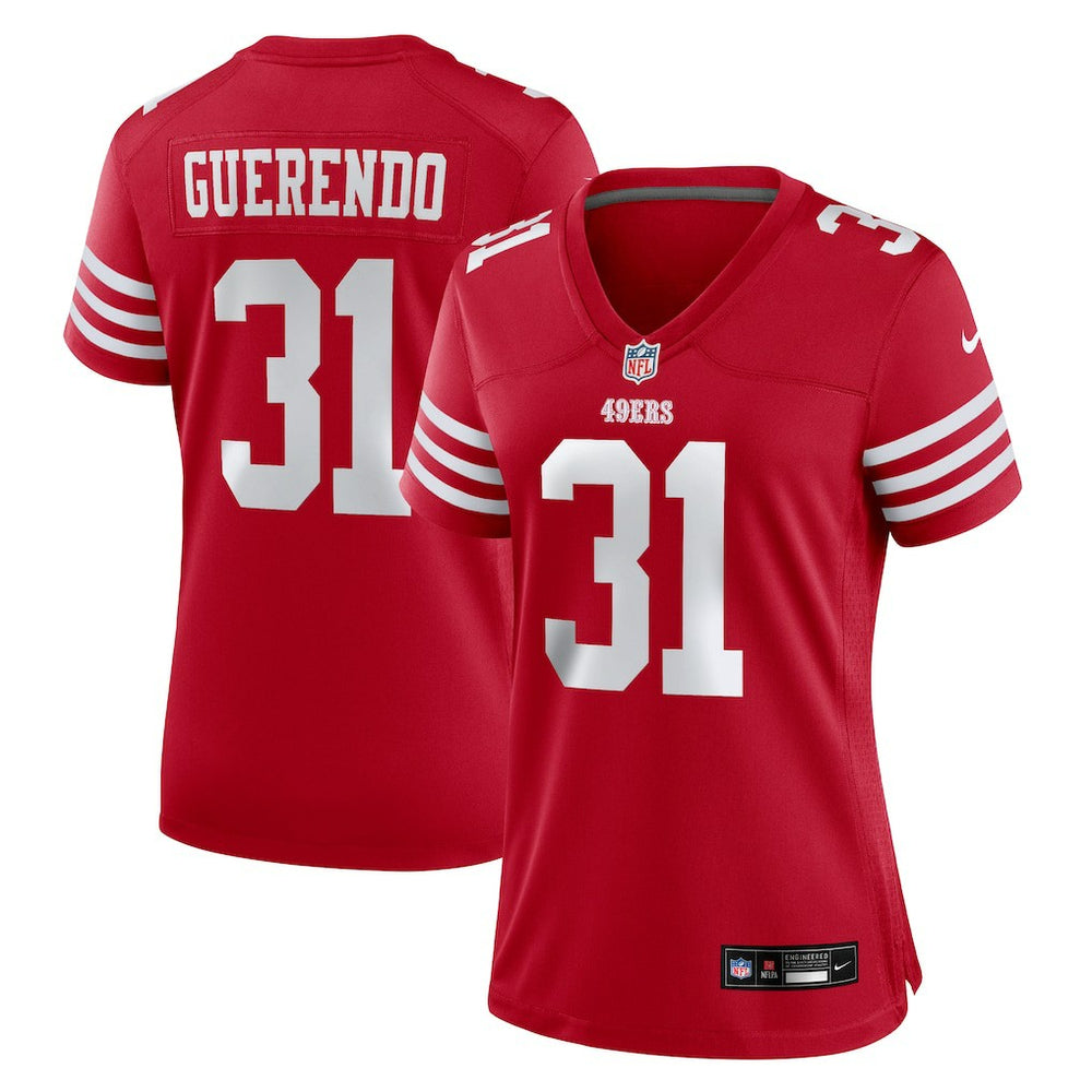 NFL Isaac Guerendo San Francisco 49ers Women's Team Game Jersey - Scarlet
