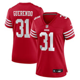 NFL Isaac Guerendo San Francisco 49ers Women's Team Game Jersey - Scarlet