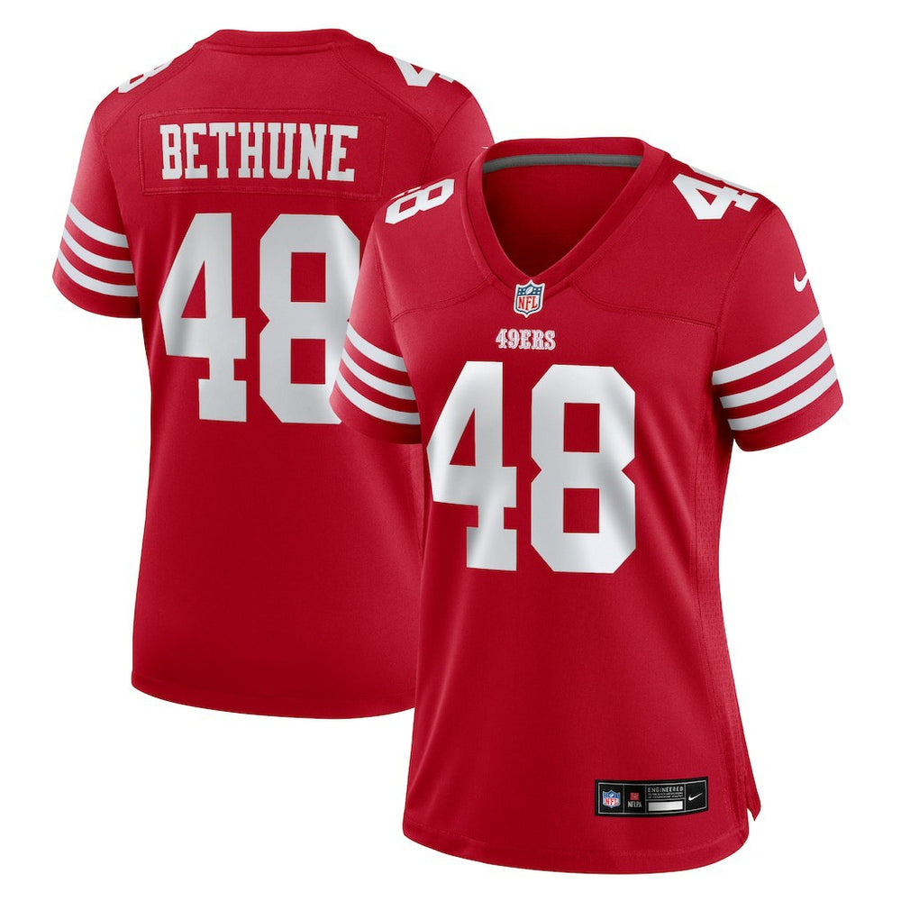 NFL Tatum Bethune San Francisco 49ers Women's Team Game Jersey - Scarlet
