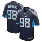 NFL Jeffery Simmons Tennessee Titans Game Jersey - Navy