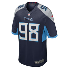 NFL Jeffery Simmons Tennessee Titans Game Jersey - Navy