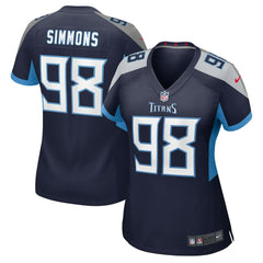 NFL Jeffery Simmons Tennessee Titans Women's Alternate Game Jersey - Navy