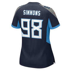 NFL Jeffery Simmons Tennessee Titans Women's Alternate Game Jersey - Navy